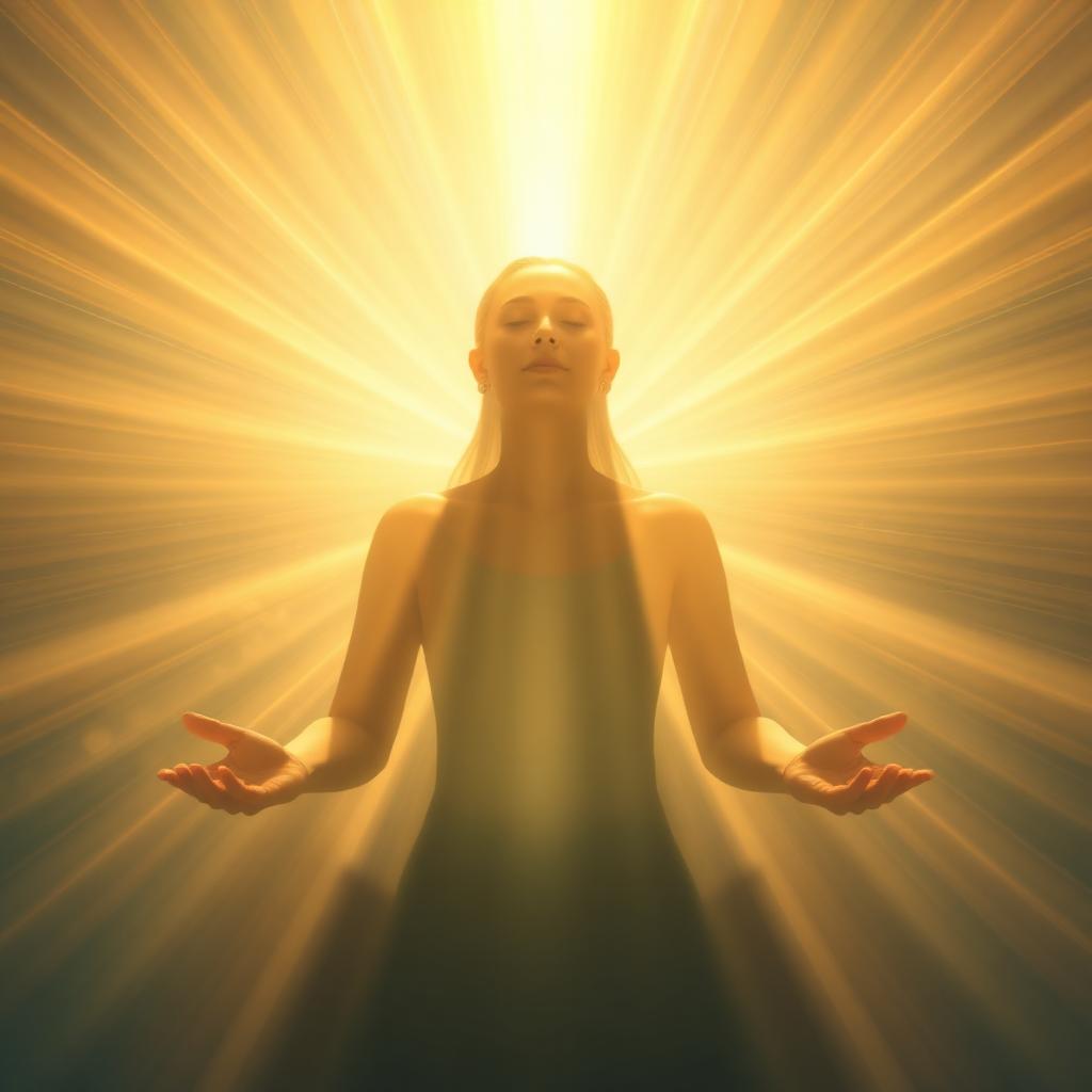 Luz filtrándose entre árboles — expansión y paz espiritual